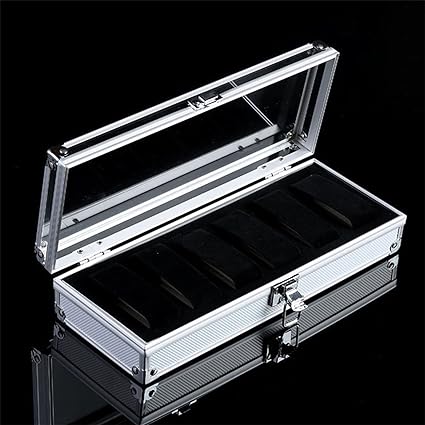 6 SLOTS ALUMINIUM WATCH DISPLAY STORAGE BOX
